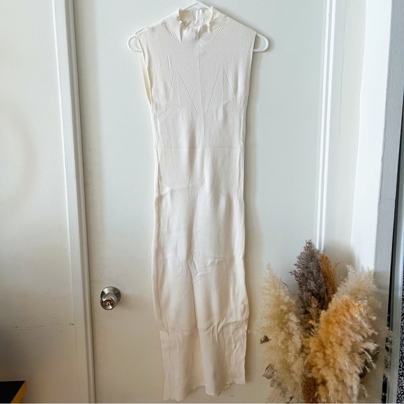 White Bodycon Midi Dress size M - Picture 2 of 6